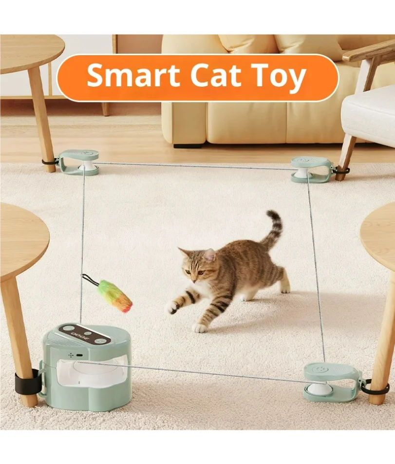 

Running Cat Toy for Indoor Interactive Cat Toy Wheel Exerciser Cat Treadmill Remote Control Stimulation Hunting Bird Sound Toy