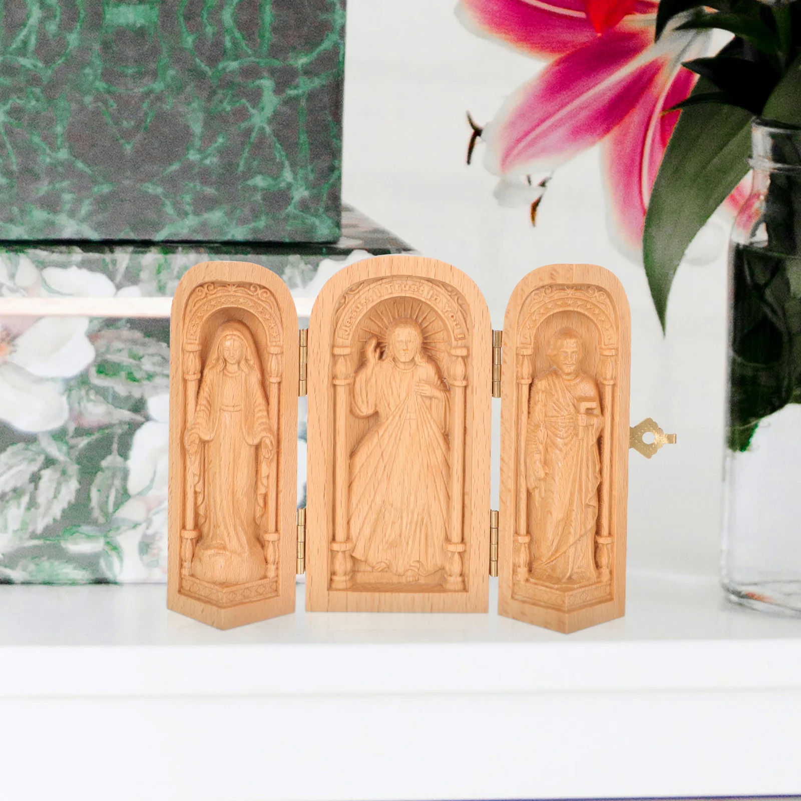

Decorations Religious Ornaments Wood Craft Figurine Catholic Sculpture Catholicism Statues