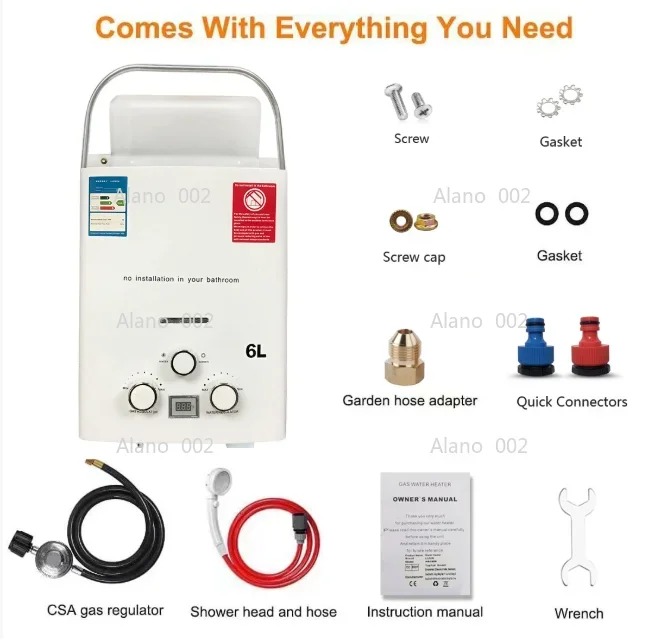 Outdoor water heater for RV Portable, gas water heater Camping water heater