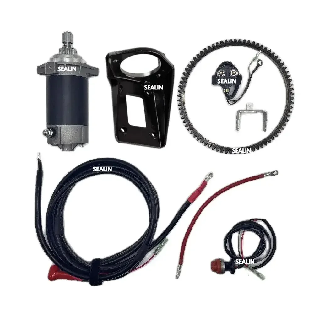 Electric Start Kit For SUZUKI DT30 2 Stroke 30hp Outboard Motor Starter Motor Relay Cable Rectifier gear ring