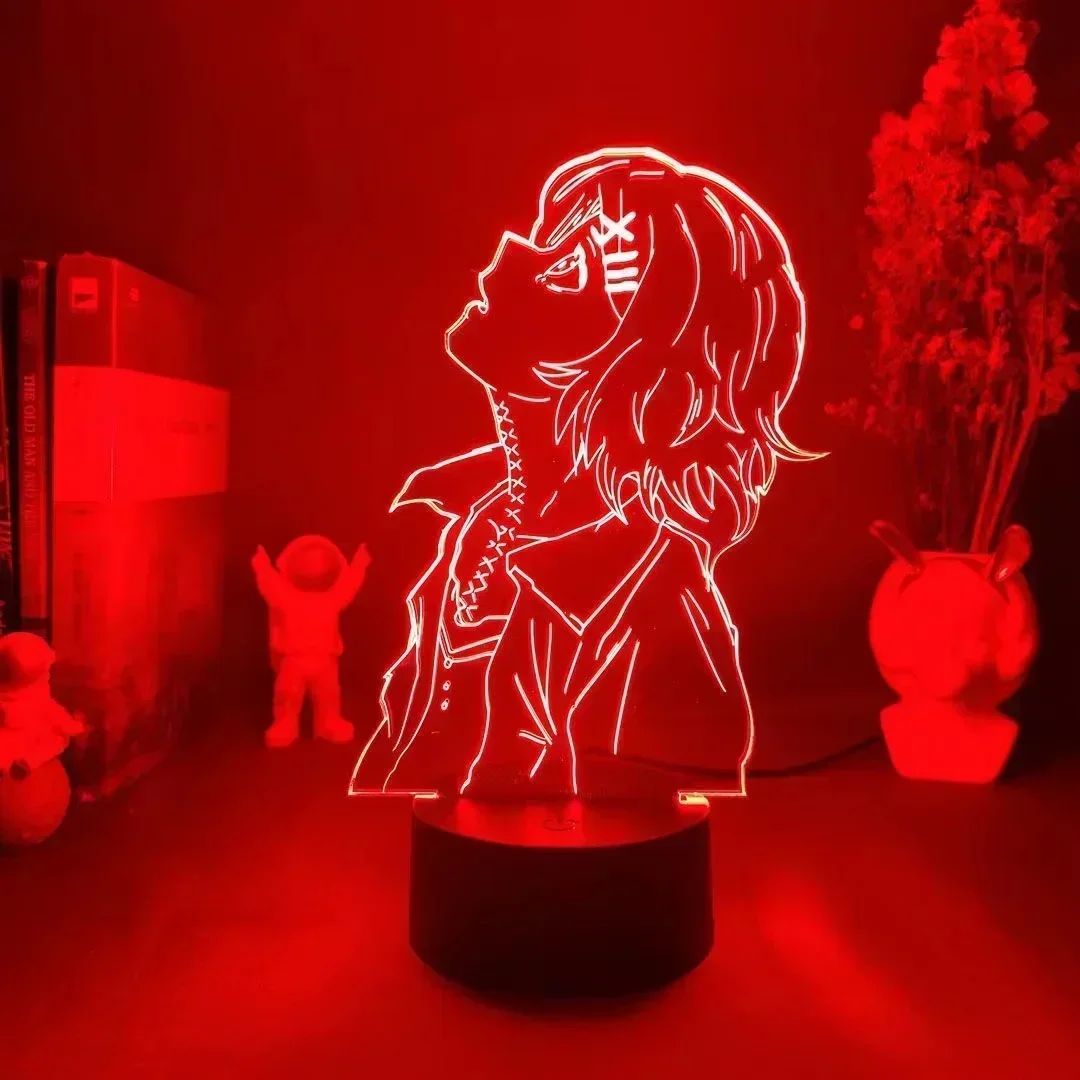 Tokyo Ghoul 3D LED Night Light for Bedroom Decor Desk Light Birthday Gift Acrylic Kaneki Ken Led Lamp Anime Action Figures Lamp