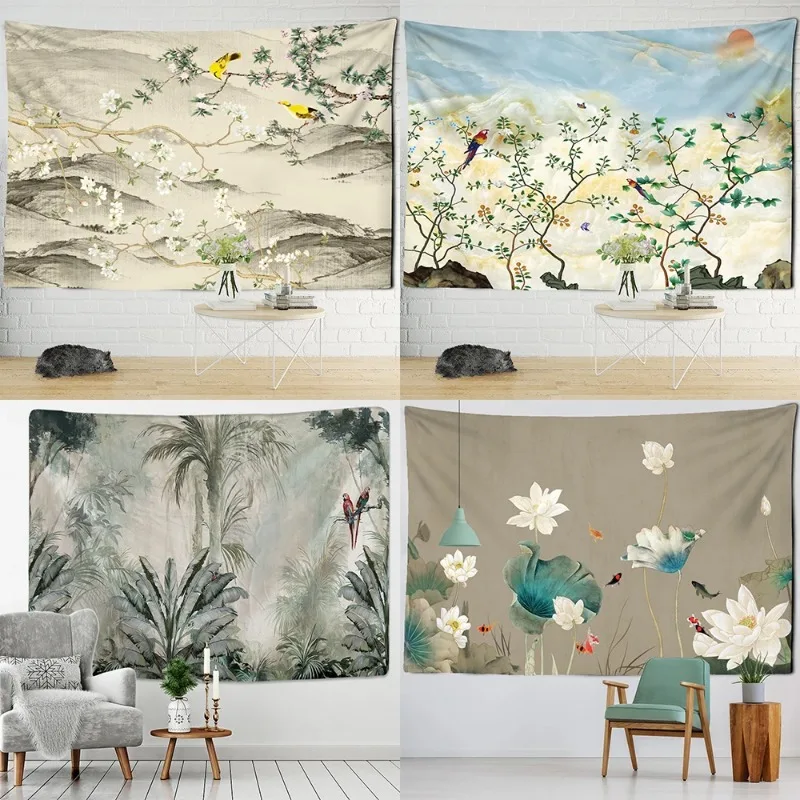 

Printed Tapestry Art Deco Background Cloth Bohemian Psychedelic Wall Hanging Dorm Bedroom Home Decor