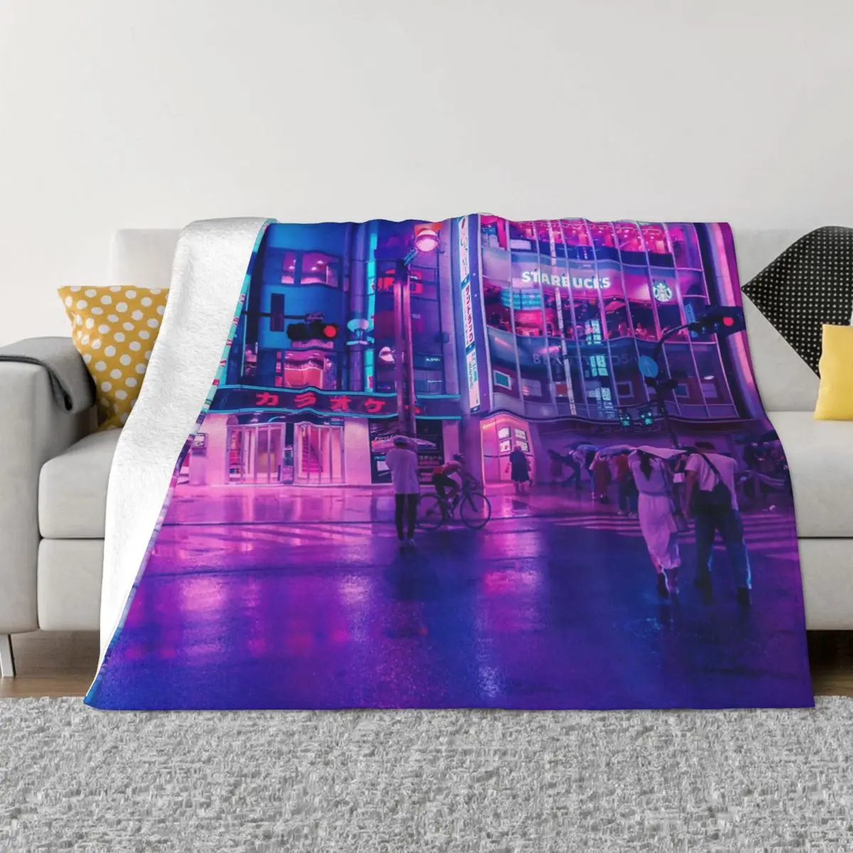 

Neon Nostalgia Anime Bedroom Couple Blankets Thin Wadding Blanket Throw Blanket