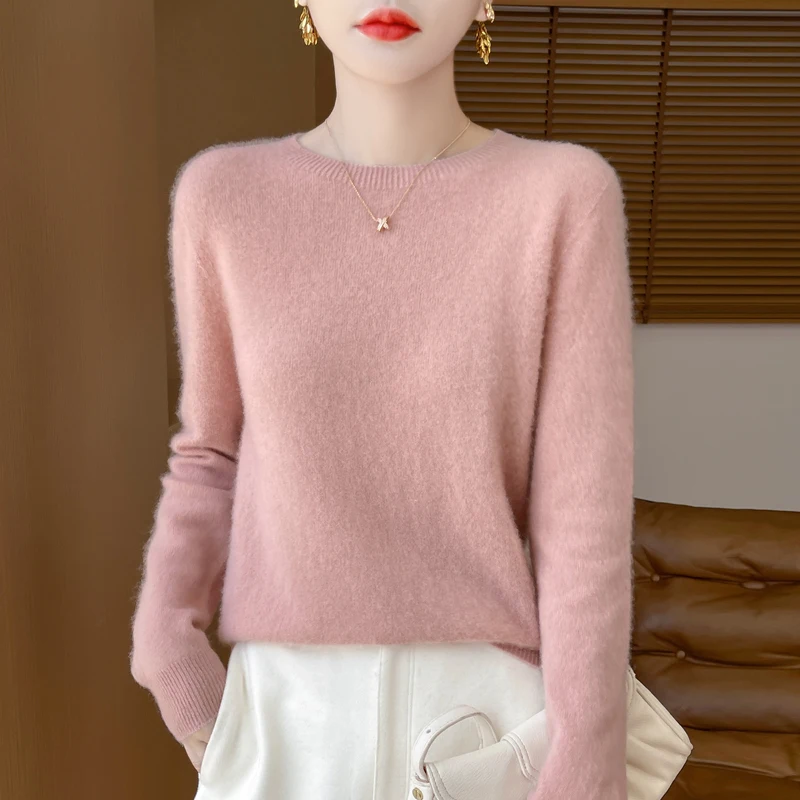 New ladies in autumn and winter 100% Merino wool V-neck knit pullover fashion loose warm bottoming shirt top 836