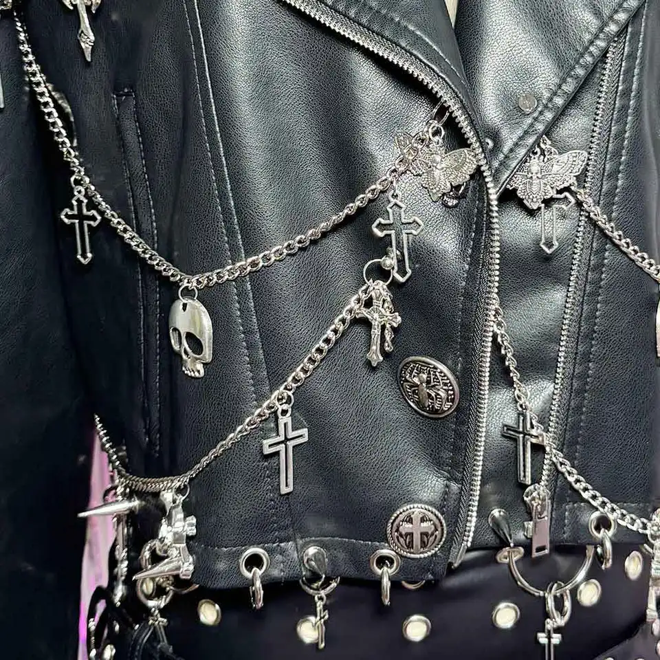 ジャケット・アウター 00's gimmick leather jacket grunge y2k archive gimmick leather hoodie lgb y2k - メルカリ