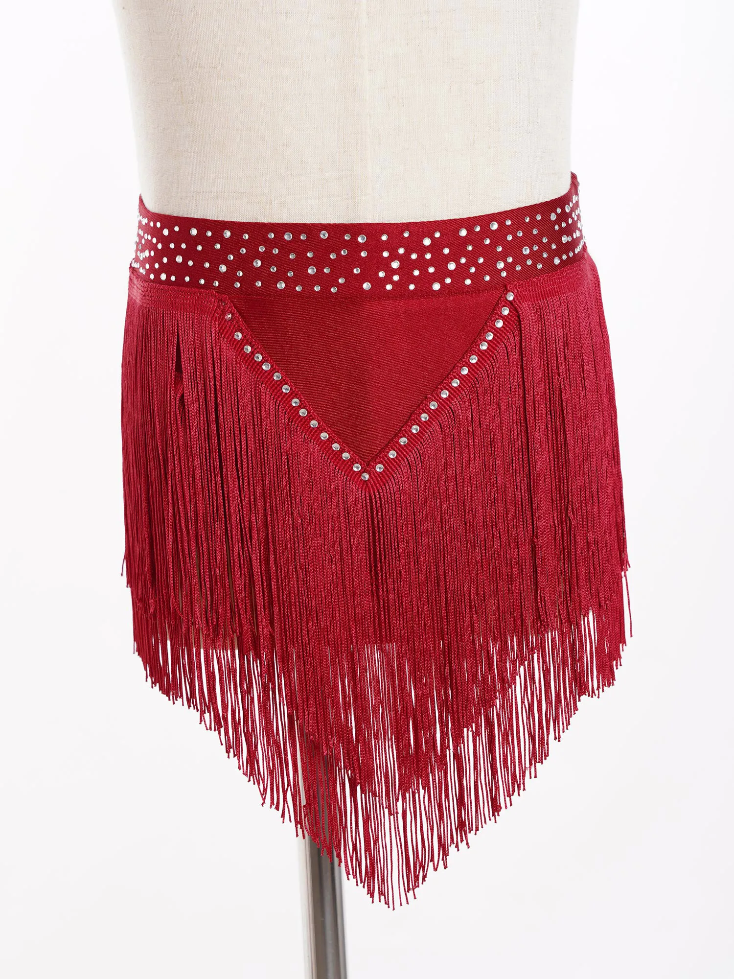 Teens Girls Ballet Belly Dance Shorts Sparkly Rhinestones Tassel Briefs Latin Dance Gymnastics Performance Dancewear