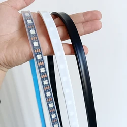 WS2812B LED Strip Individually Addressable IP67 Waterproof With Black White Transparent Cover Tube 10mm 5050 RGB 3Pin 60LEDs/m
