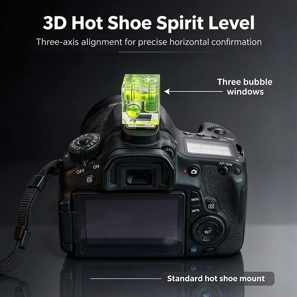 Hot Shoe Cover with Bubble Spirit Level Hot Shoe Protector Cap for Sony Canon Fuji XT5 X100V Nikon Mirrorless Camera Accessories