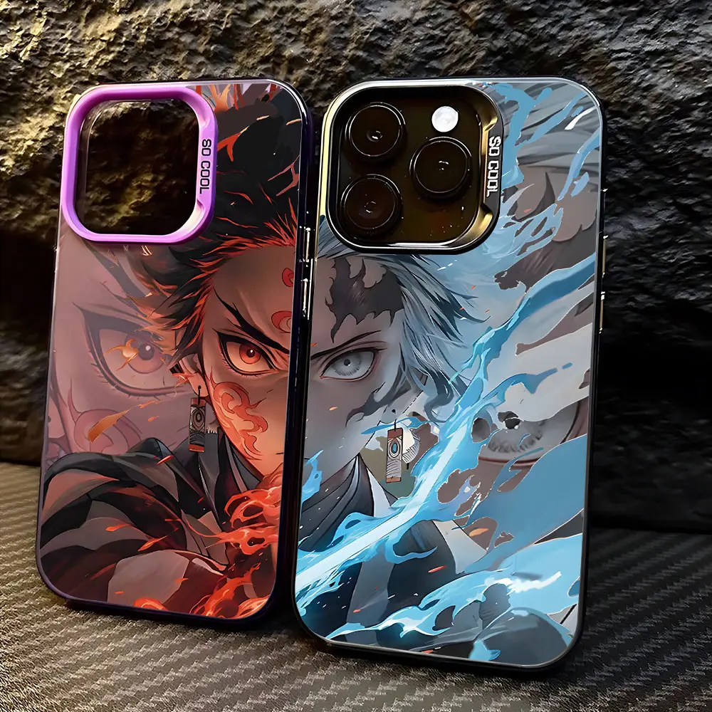 Anime Demons Slayers Tanjirou Phone Case For iPhone 16 15 14 13 12 11 Pro Max X XR XSMAX 8 7 Plus Candy Matte Back Cover