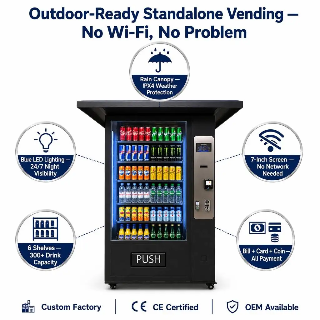 Beverage Snack Retail Vending Machine Smart SDK Keyboard Screen For Cold Drink Commercial Self‑selling Usage Custom
