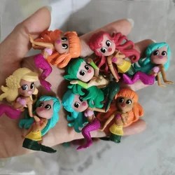 New 4cm Cartoon Mini Mermaid Dolls Educational Kids Toys Assembled Miniature Animal Figures Birthday Christmas Gift