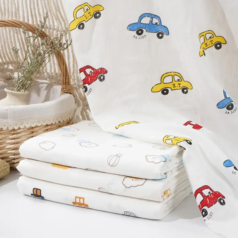 

Double-layer Gauze, Pure Cotton Gauze Cartoon Printed Fabric, Loungewear Confinement Clothing Saliva Towel Gauze Fabric Wholesal