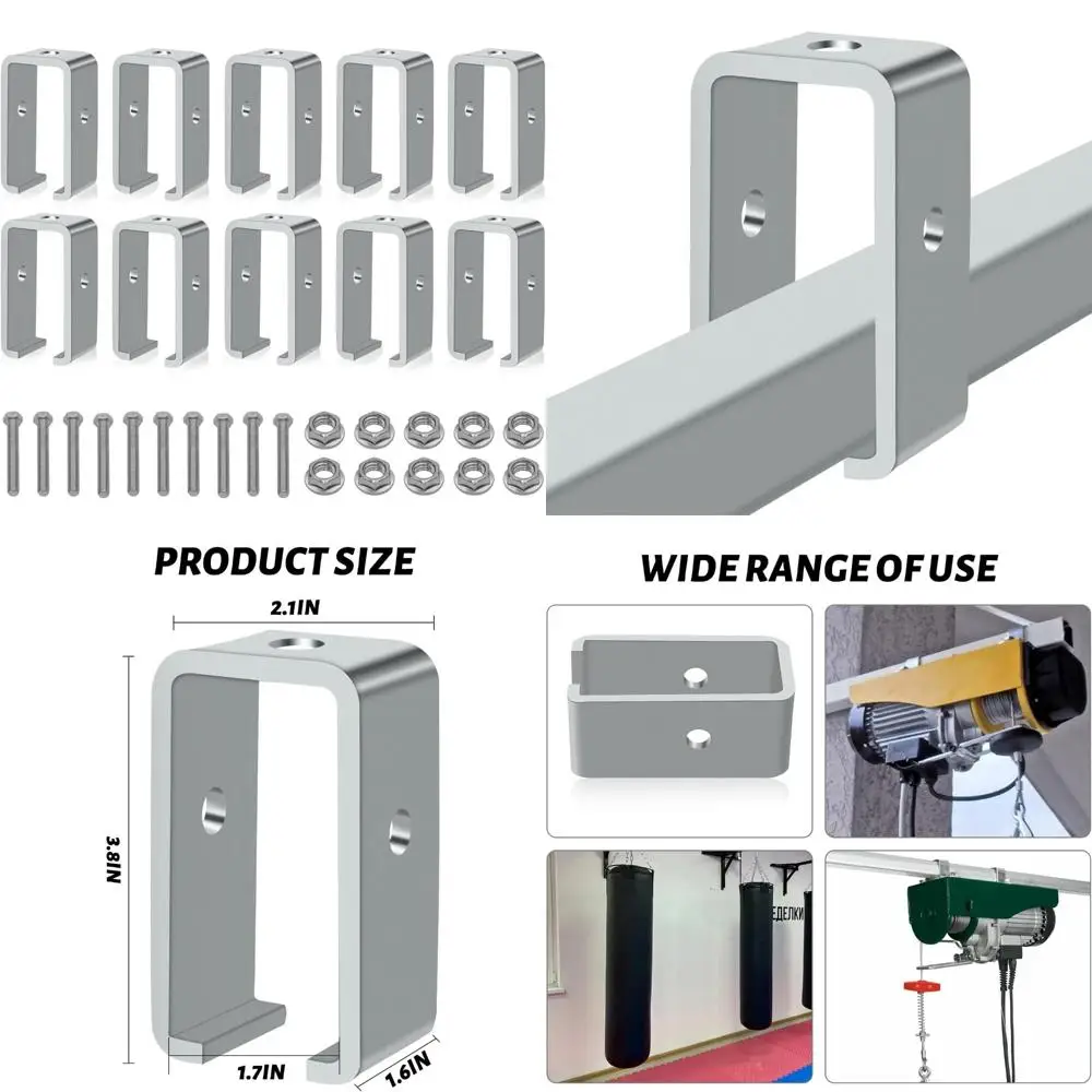 

Universal 10-Pack Strut Channel Trolley Track Hanger Brackets for 1-5/8 Intermediate Support and Hanging Solutions