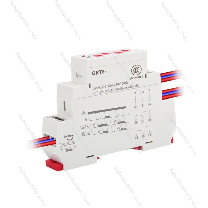 Time Relay GRT8-2T Power-on Delay 220v24v12v AC/DC Delay Start Switch Controller