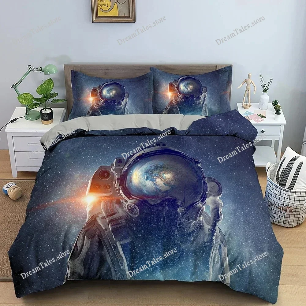 3D Design Duvet Cover Bedding Sets Spaceman Pattern Comforter Cover Pillowcases Double Single King Queen Size Bedclothes741