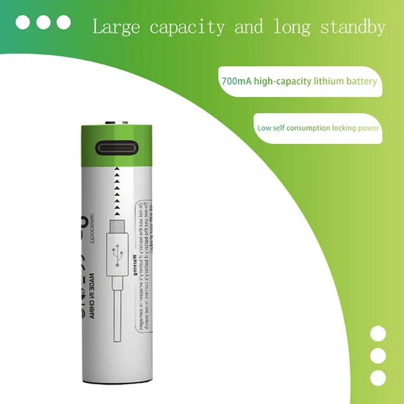 14500 rechargeable lithium battery No. 5 3.7V large capacity battery USB charging mouse flashlight shaver battery