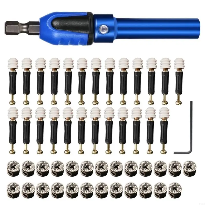 

652F Adjustable Depth Screw Socket Sleeve with Screws Set 3 in 1 Steel Screwdriver Bit Holder with Strong Magnetism