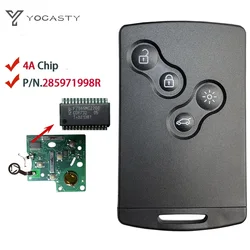 YOCASTY Keyless Smart Card Key 4A Chip 433 MHz For Renault 2009 2010 2014 2015 2017 Hands free Clio IV Captur 285971998R