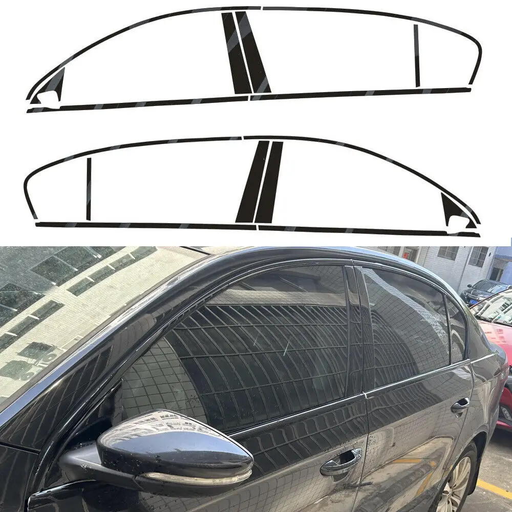 

Matte/Glossy Black Chrome Delete Window Trims For Volkswagen Passat B7 2012-2016