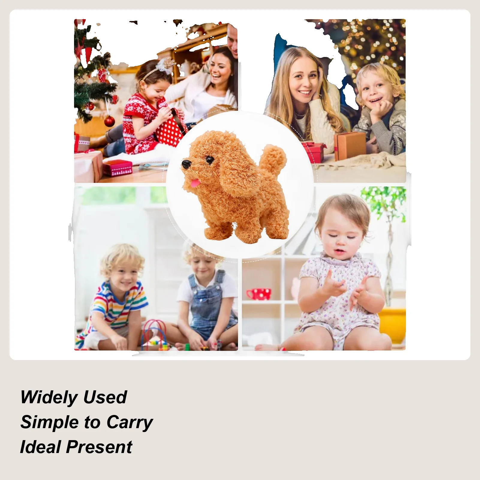 Juguetes de peluche de cachorros de simulación eléctrica de 18CM, Robot interactivo para perros que camina, cola de ladrando, juguete para niños, regalo de cumpleaños y Navidad