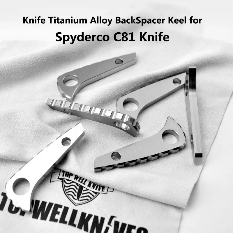 Imagem -04 - Liga de Titânio Voltar Spacer Spine Keel Punho da Faca Cores Spyderco C81 Paramilitar2 Para2 Pm2 Dorsal Ridge Backspacer 1pc