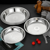 28/30/32/34/36cm Stainless Steel Steamer Rack Round Thickened Steaming Tray For Dumplings Fish Household Kitchen Cooking Gadgets
