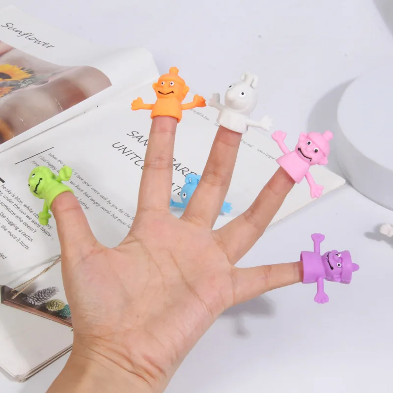 10 Stück Cartoon Finger abdeckung Kinder spielen Haus weichen Gummi kreative Monster Puppen Finger abdeckung Spielzeug Kinderspiel zeug Festival Geschenke