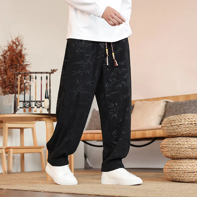 

Мужские вельветовые брюки-шаровары свободного кроя, весенне-осенние, винтажные, молодежные, повседневные, длинные, с низкой талией, из полиэфирного волокна