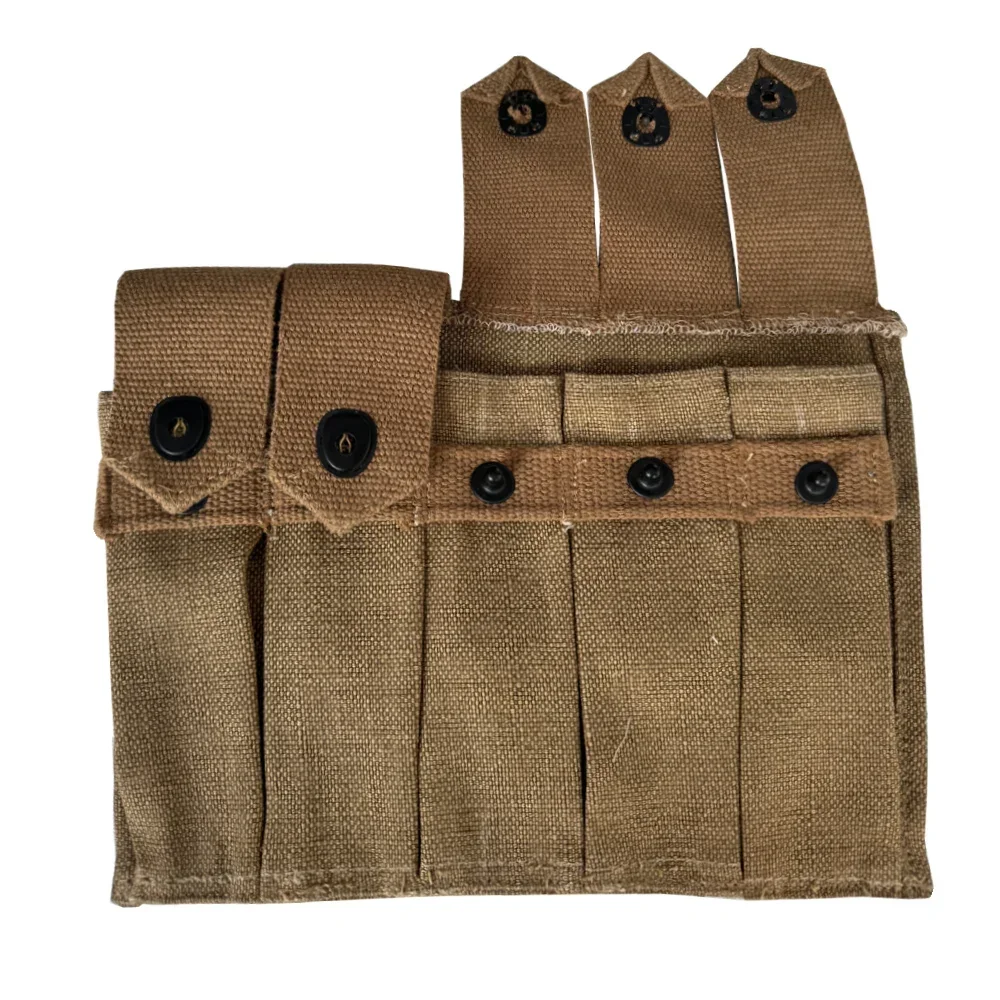 WW2 Thompson 5 revista celular bolsa de equipo de soldado estadounidense para hombres réplica de la Segunda Guerra Mundial EE. UU. WW2 cinturón