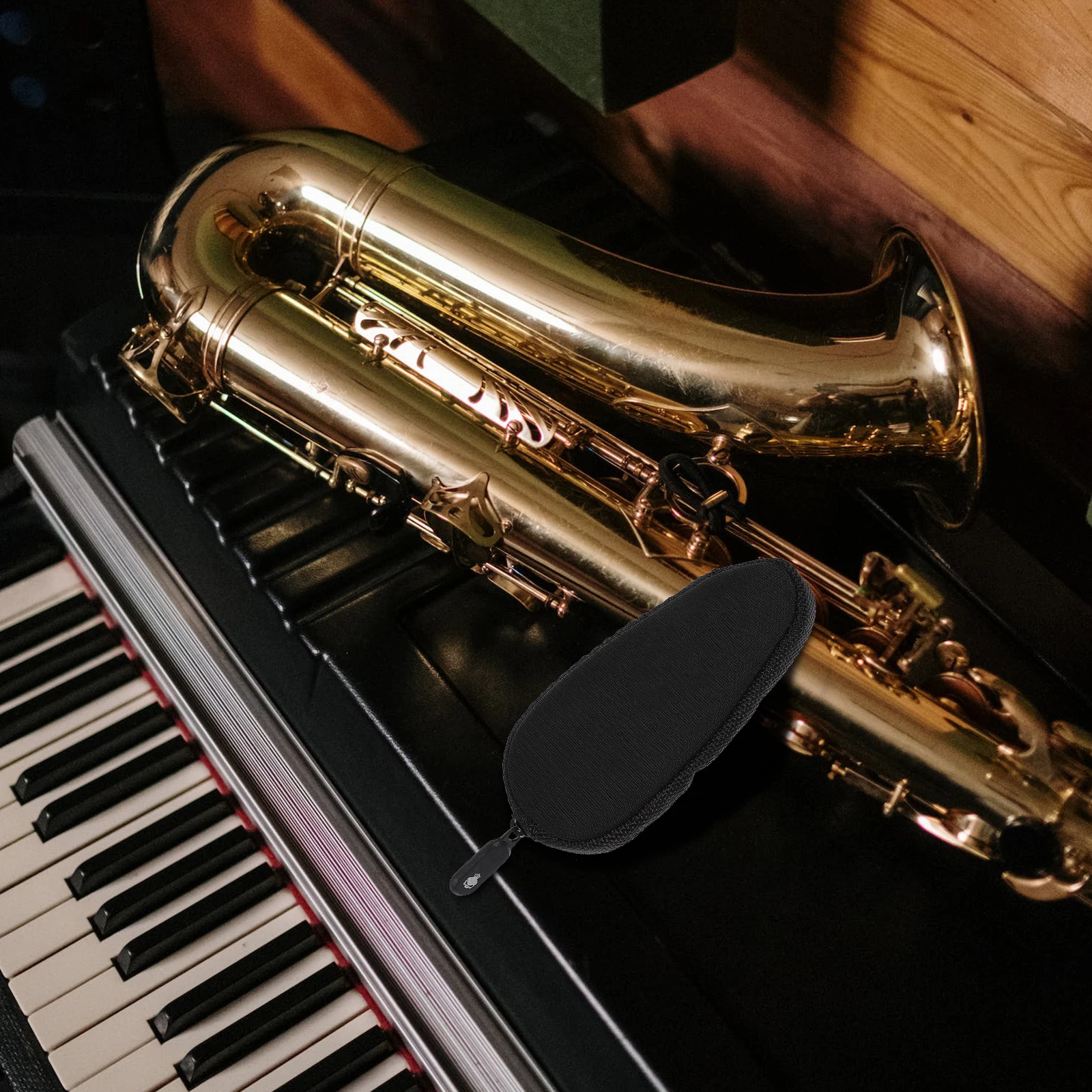 

Portable Saxophone Mouthpiece Bag Durable Polyester Protective Cover Flute Trumpet Storage Pouch Zipper Container