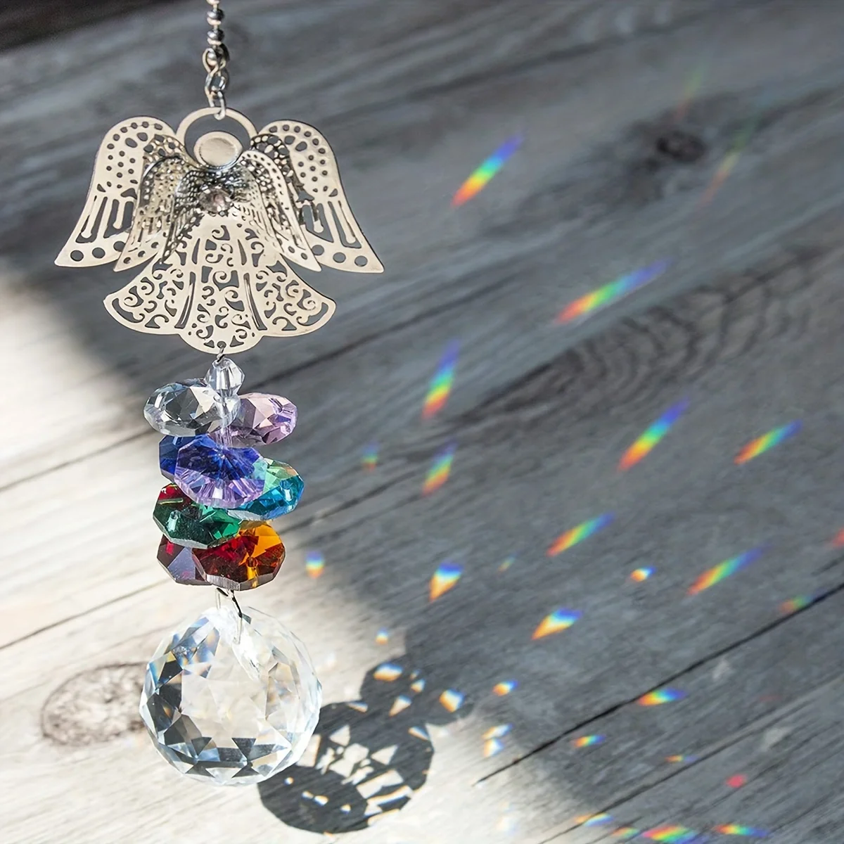 1pc Suncatcher Angel Crystal Light Orb Outdoor Window Gift Home Hanging Decorations