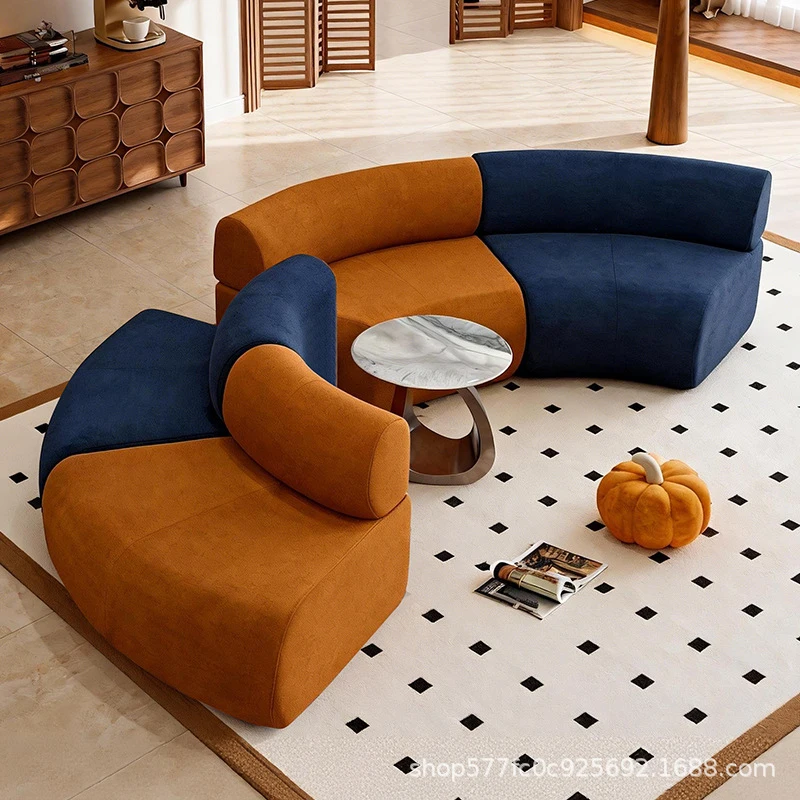 

Compressed Arc-Shaped Sofa, Creative Combination, Semi-Circular Irregular Shape, Multifunctional Hotel Lobby All-Sponge Sof