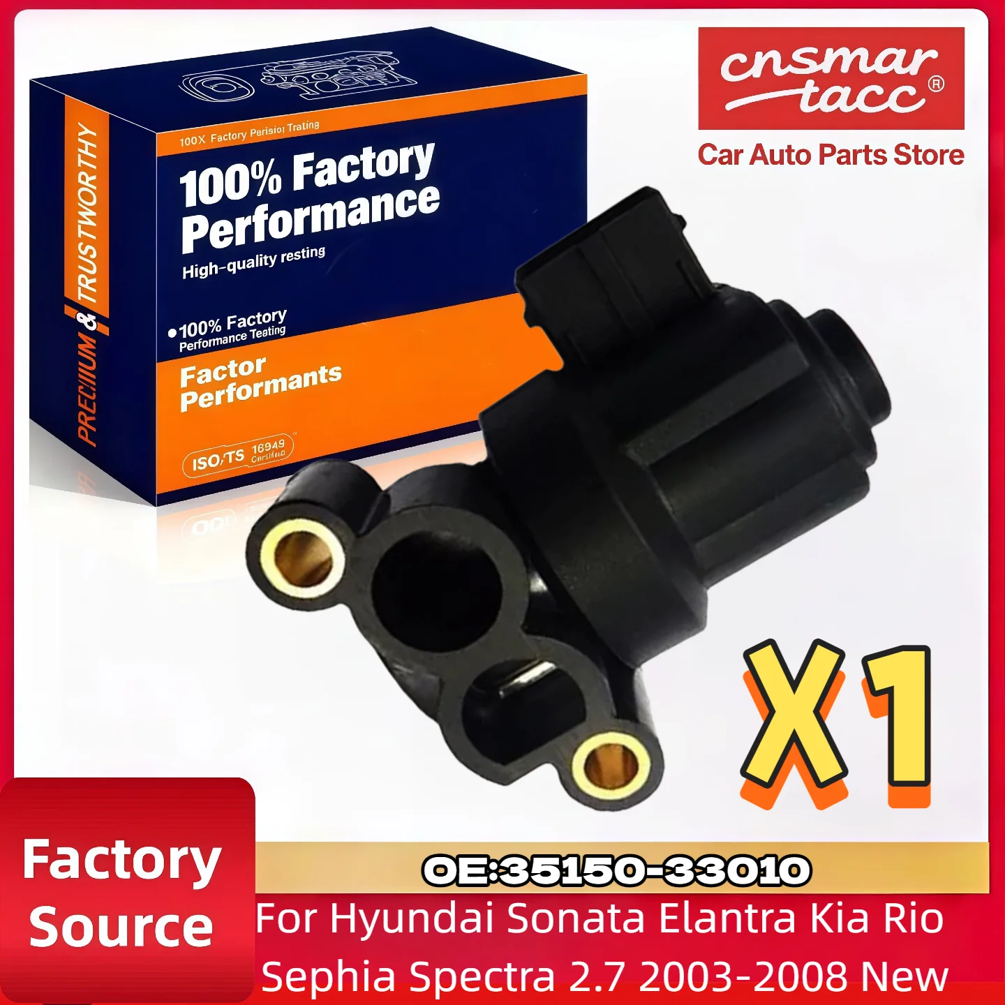 Válvula IAC para Hyundai Kia, Control de Aire de Ralentí 35150-33010, Compatible con Sonata, Elantra, Rio, Sephia, Spectra 2.7 2003-2008