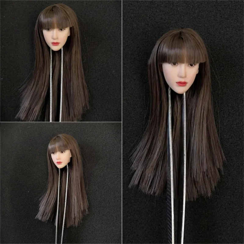 

Glf20 1/6 Scale Asian Beauty Head Carving Pale Skin Long Hair Head Sculpture Model for 12'' Female Action Figures Body Doll