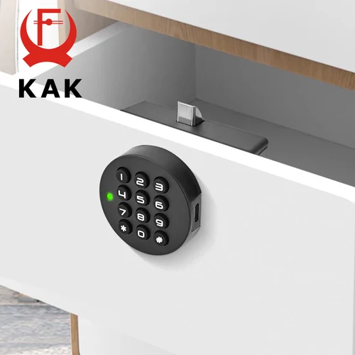Cerraduras con contraseña de gabinete de seguridad KAK, cerradura de puerta sin llave, cerradura de código de combinación de cajón para cerradura de casillero de gimnasio, cerradura electrónica para muebles