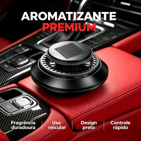 Difusor Solar Giratório para Carro com Design em Liga de Alumínio e Fragrância Duradoura