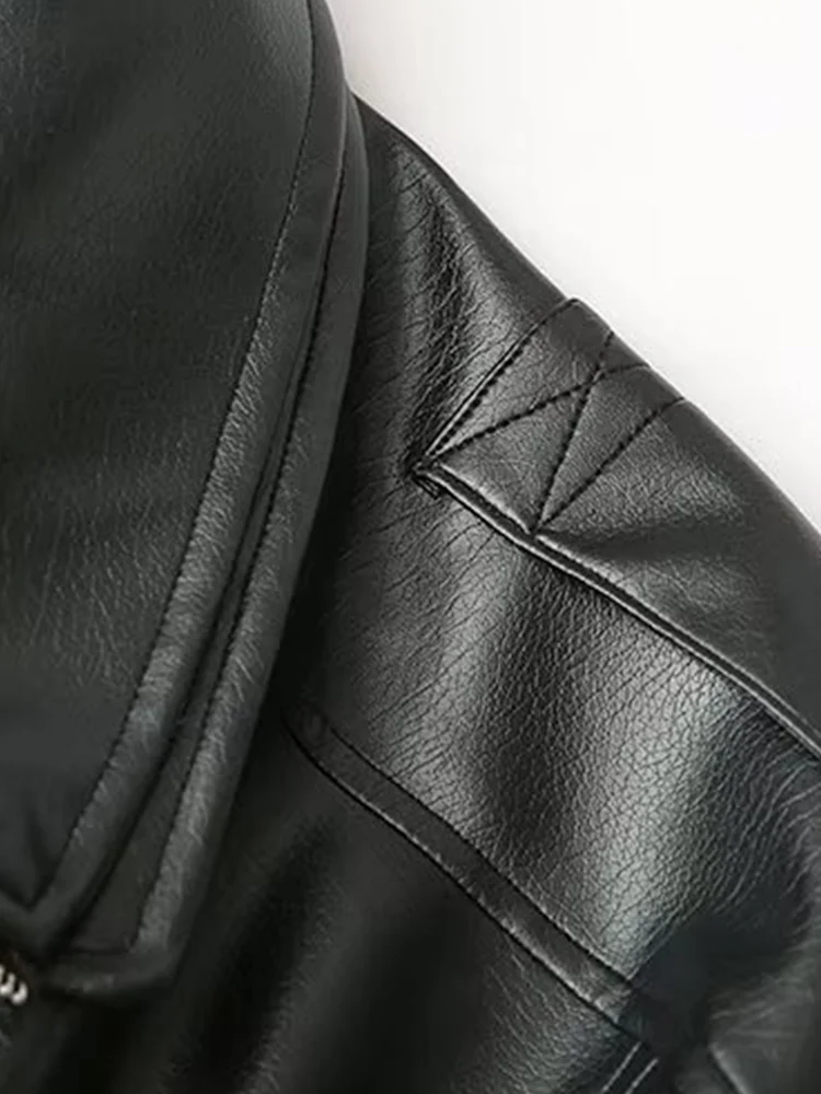 Nuovo abbigliamento da donna autunnale Giacca in pelle allentata di design quotidiano con temperamento alla moda in stile europeo e americano