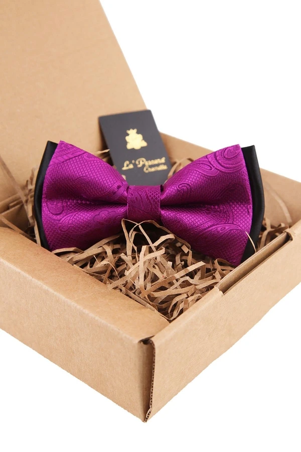 Fuchsia Paisley Muster Bowtie P1629