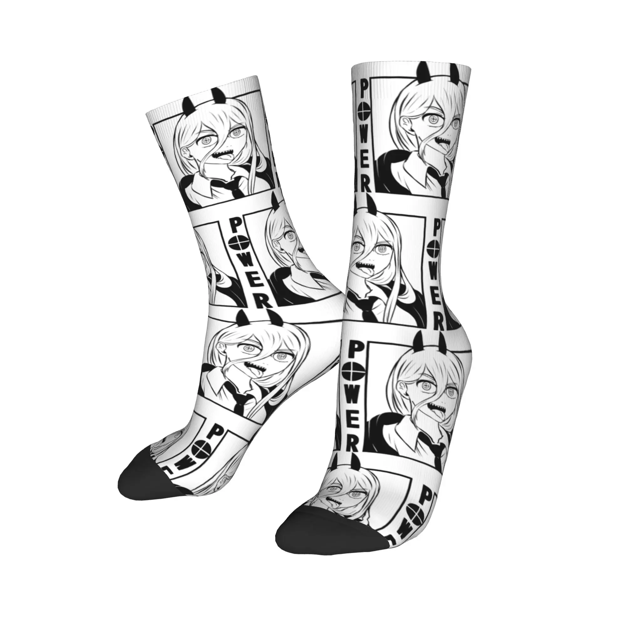 Fashion Male Men Socks Casual Chainsaw Man Power Sock Polyester Anime Manga Sport Women's Sock Spring Summer Autumn Winter