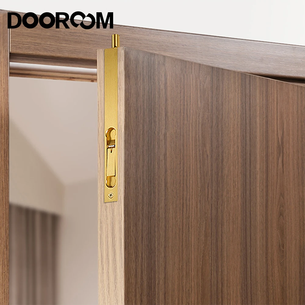 

DOOROOM New Brass Sliding Door Lock Set Handles American Push Pull Interior Living Room Bathroom Balcony Kitchen Security Slide