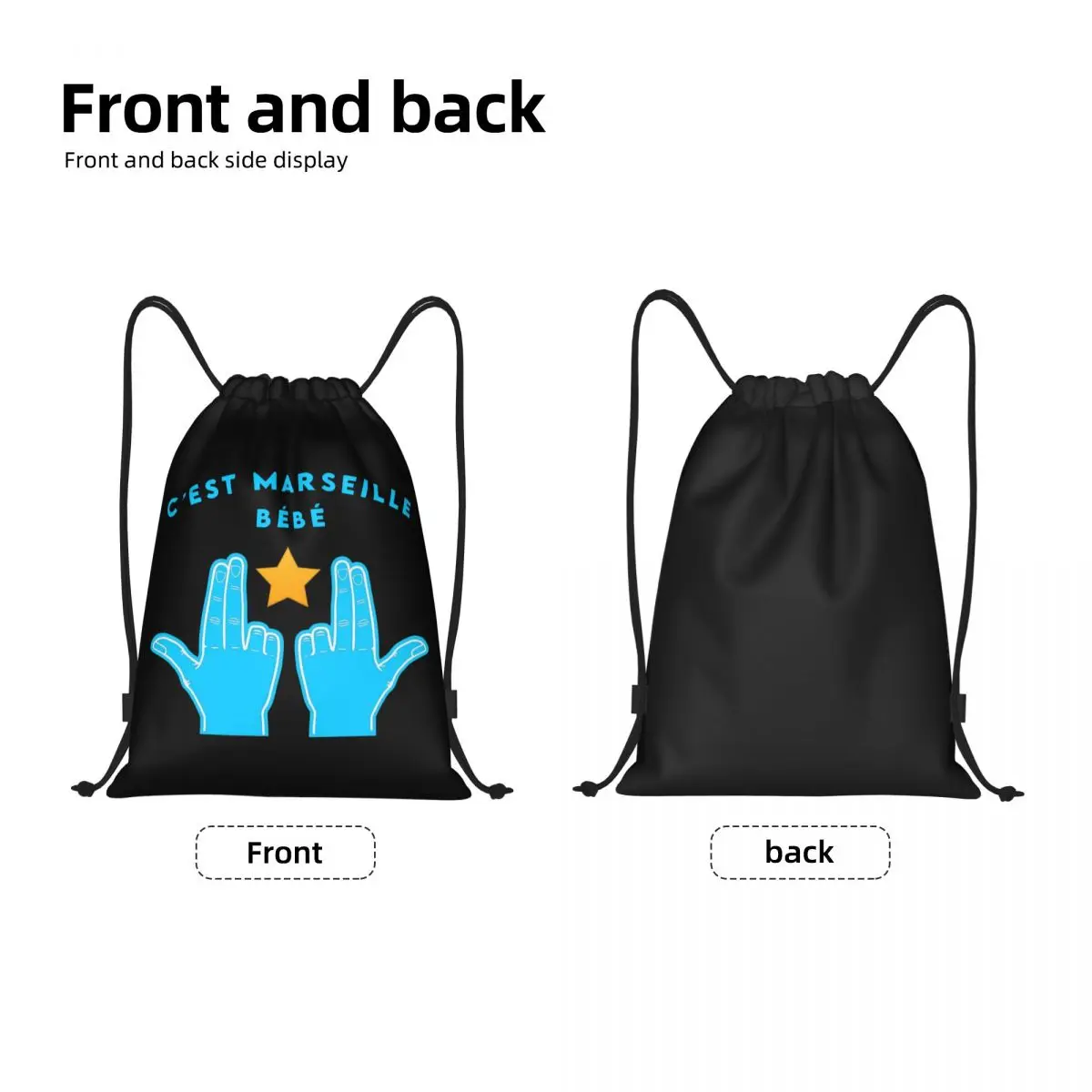 C\'est Marseille JUL Drawstring Backpack Women Men Gym Sport Sackpack Foldable Shopping Bag Sack