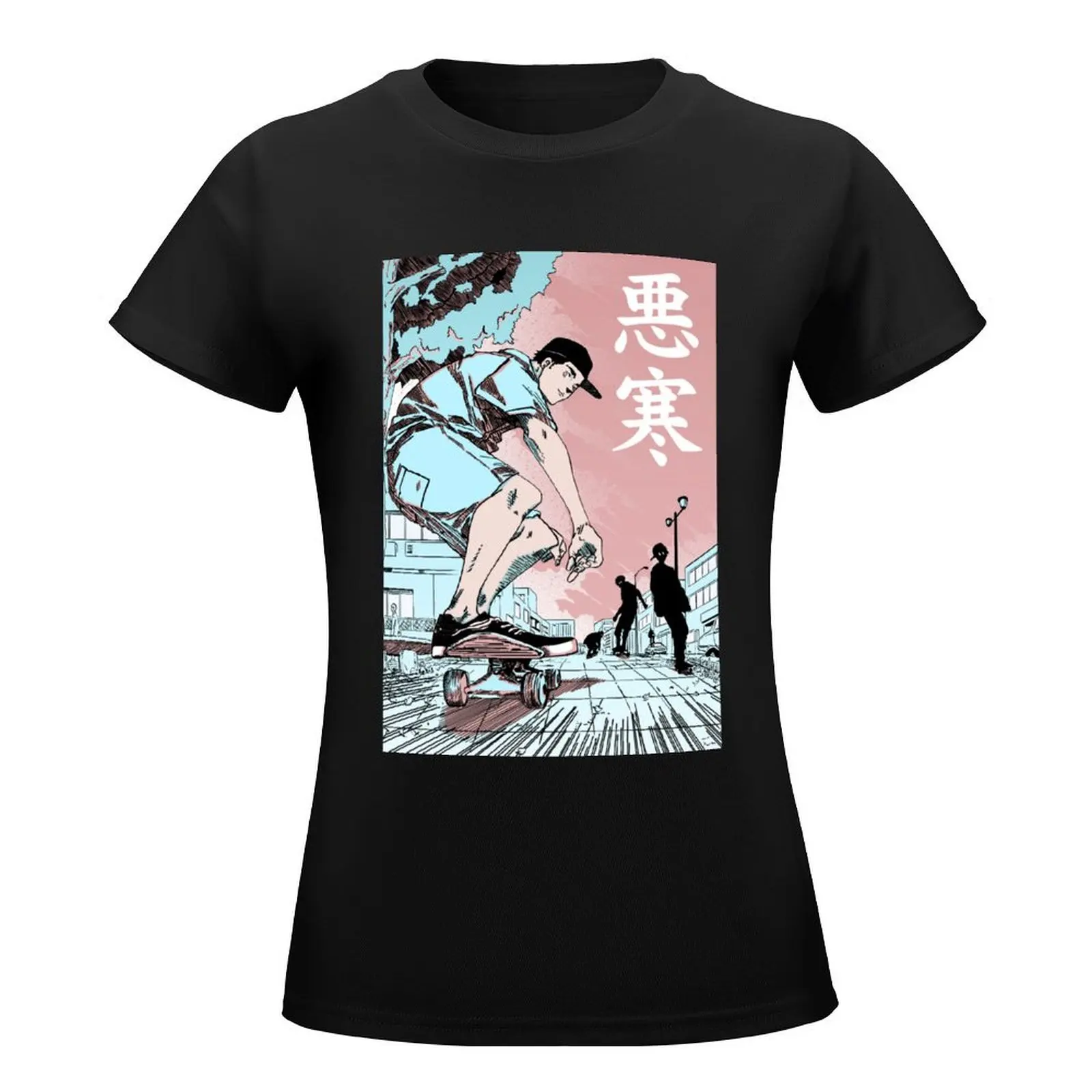 Chill Lofi Skate T-Shirt funny Short sleeve tee summer top Woman T-shirts