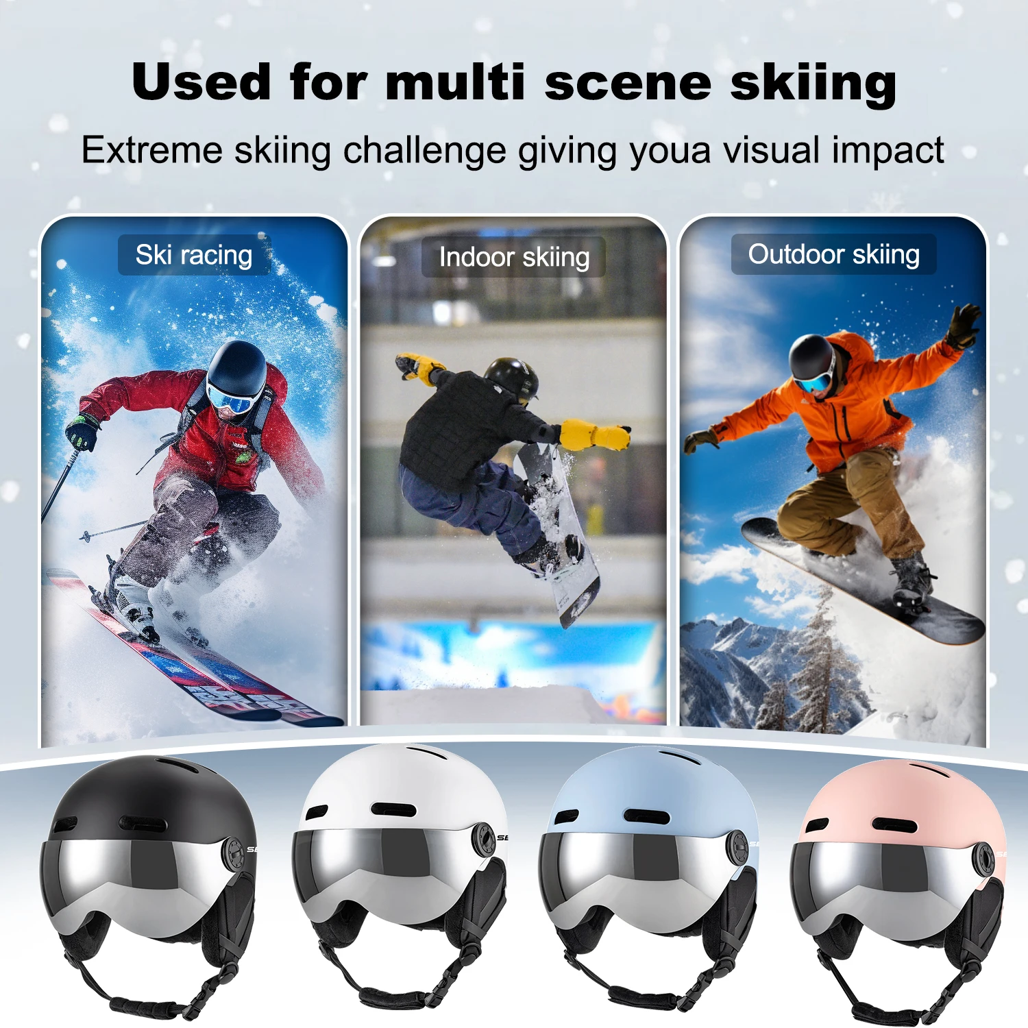 หมวกกันน็อคสกี SEEKER ปรับขนาด - Ski Helmet With Integrated Visor บทวิจารณ์และราคา