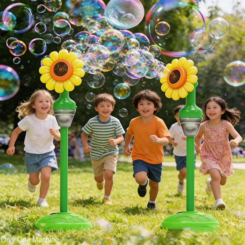 

Simulation Sunflower Bubble Machine Fully Automatic Standing Bubble Maker Kids Summer Back Garden Outdoor Party Gift