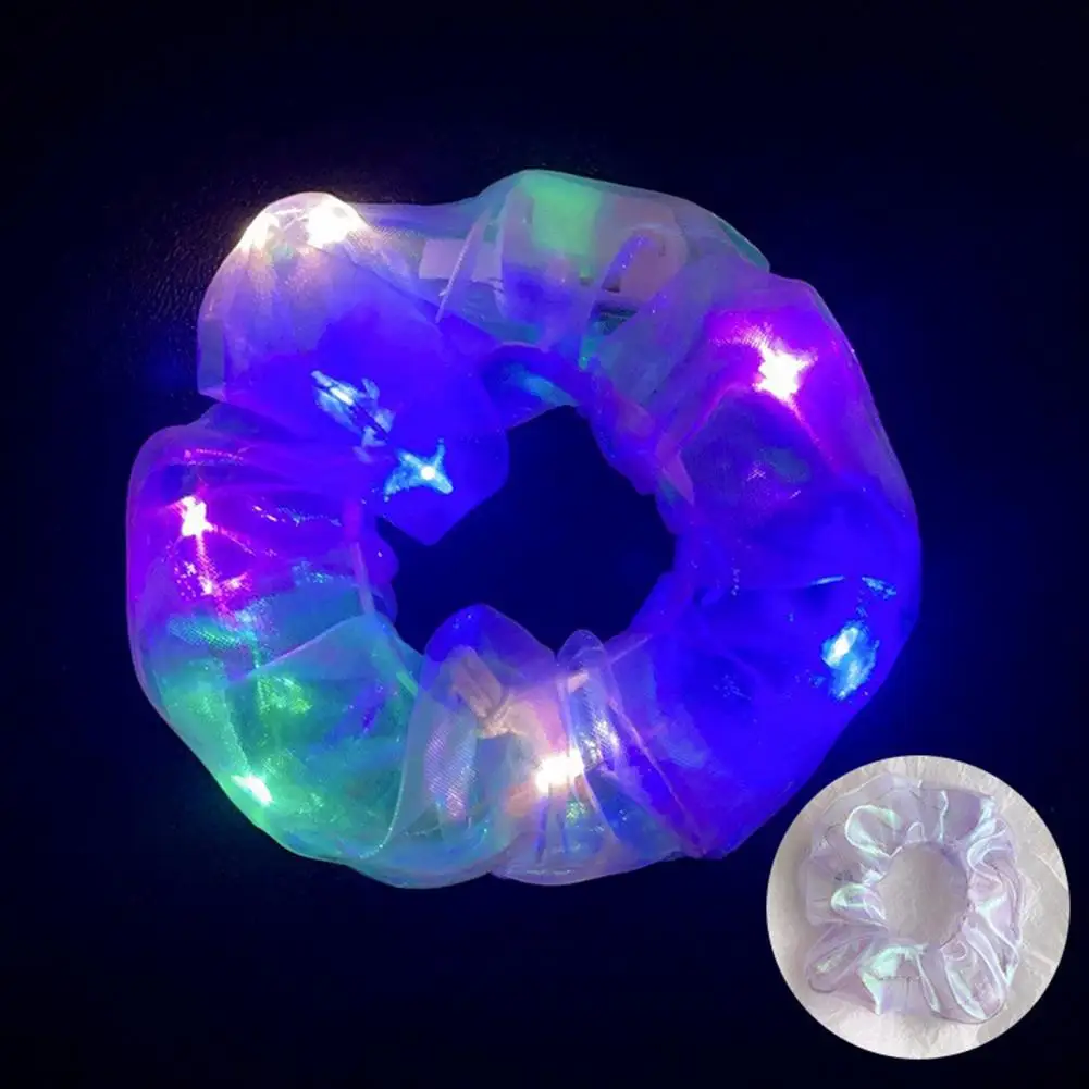 

Light Effect Hair Accessory 8pcs Led Hair Rope Party Light Effect Festival Hair Ties One-click Control 8 Colors 3 for Festive