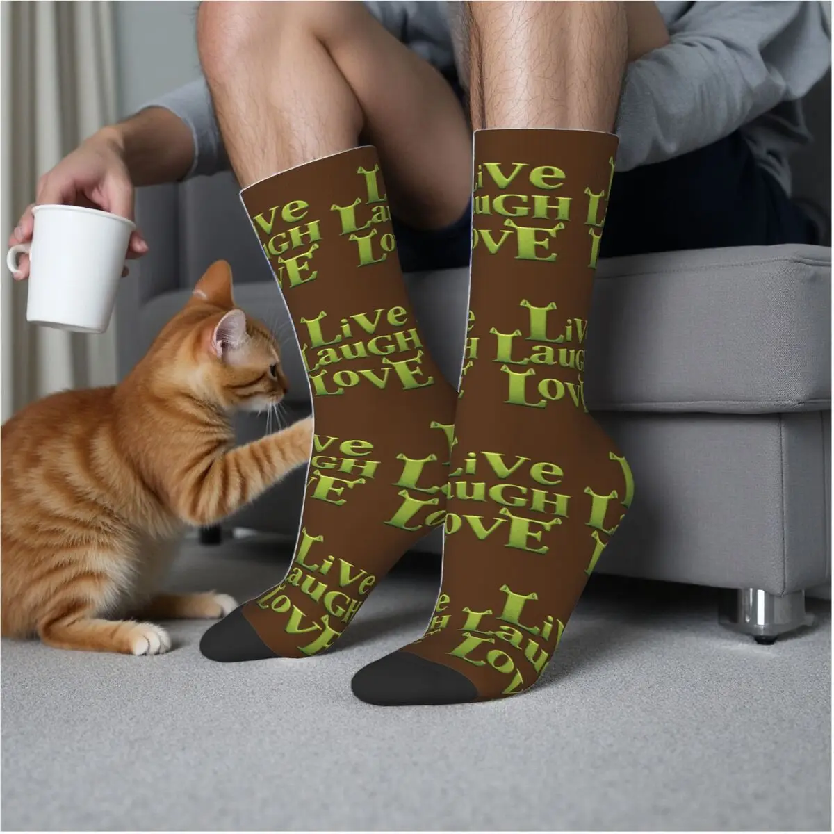 

Shrek - Live Laugh Lov Socks Harajuku Super Soft Stockings All Season Long Socks Accessories for Man's Woman's Birthday Present