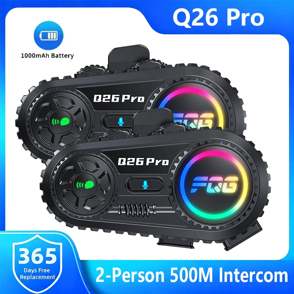 

Q26 Pro Motorcycle Helmet Bluetooth Intercom 500M 2-Way Intercom “Dodge” Feature Waterproof Auto Answer Mp3 Noise Reduction