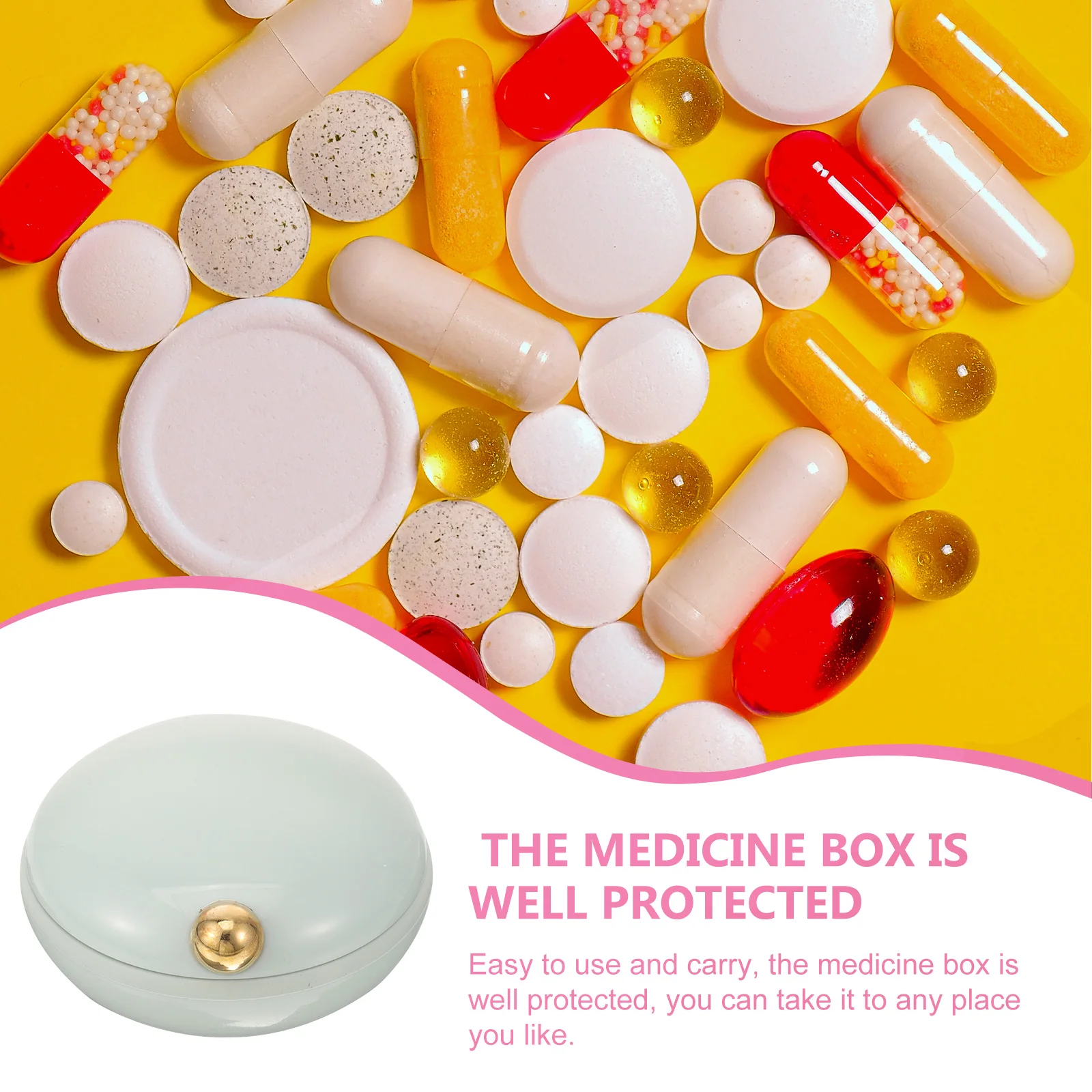

Sealed 4 Compartment Small Medicine Dispenser Portable Pill Container Outdoor Case Organizer Light Resistant Leak Proof Pill
