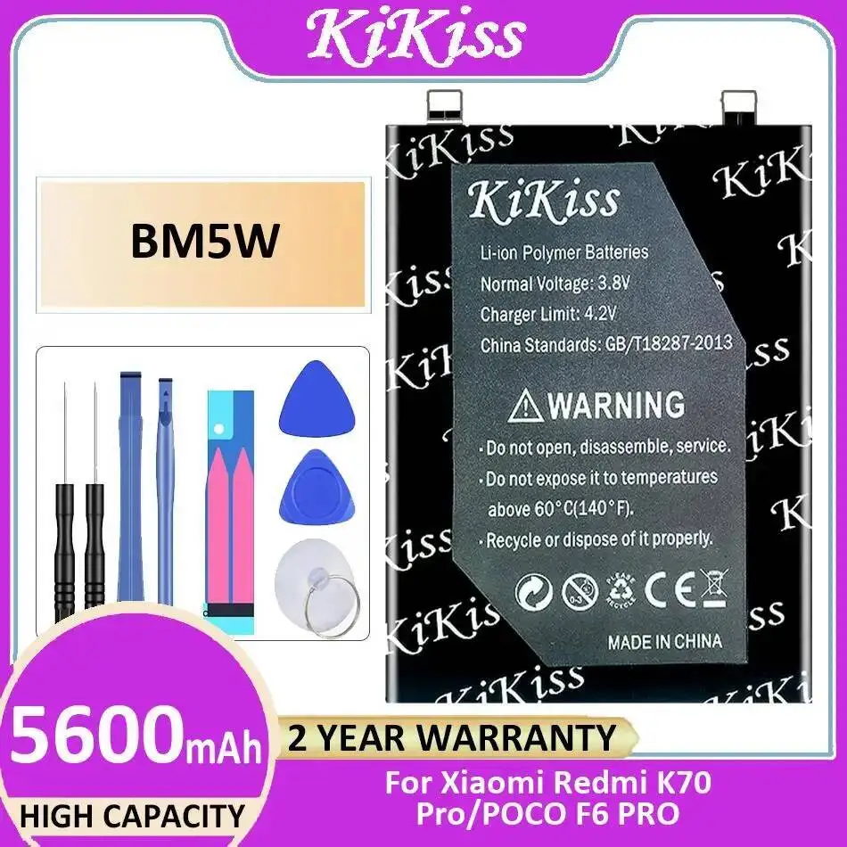 

Mobile Phone Battery Good Low-Temperature Performance BM5W Long Lasting For Xiaomi Redmi K70 Pro Poco F6 5600Mah