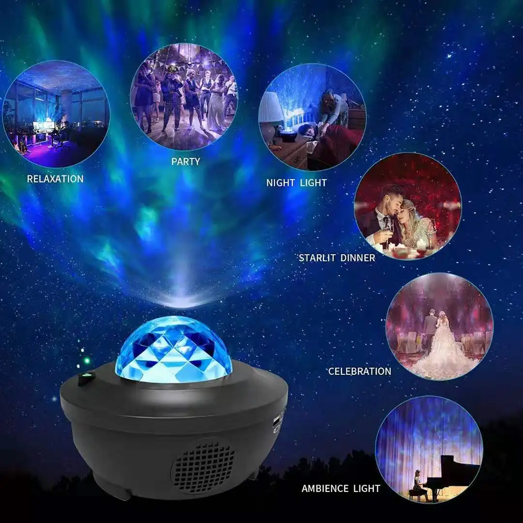 New LED Starry Galaxy Projector Night Light Child Gift USB Bluetooth Music Player Star NightLight Colorful Projector Night Lamp